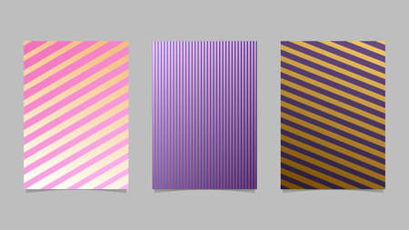 Abstract gradient stripe pattern flyer background design setのイラスト素材