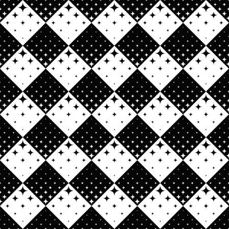 Abstract black and white curved star pattern backgroundのイラスト素材