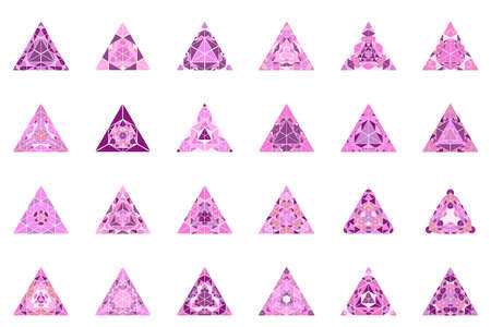 Isolated geometrical abstract mosaic triangle logo template set setのイラスト素材