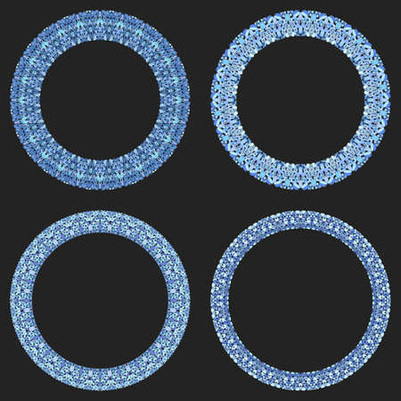 Set of 4 gravel mosaic round frames - wreath designsのイラスト素材