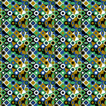 Seamless mosaic pattern background - abstract colorful vector graphicのイラスト素材