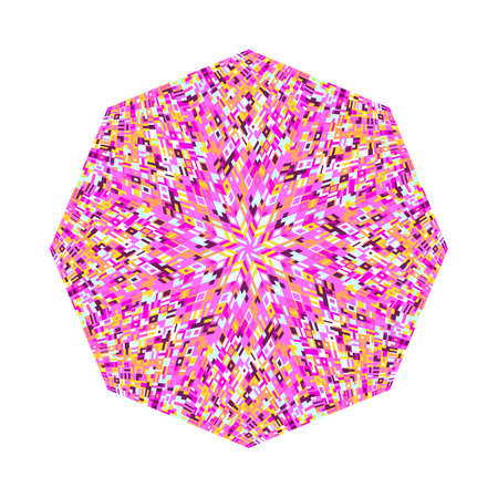 Isolated abstract colorful geometrical mosaic octagon logo templateのイラスト素材