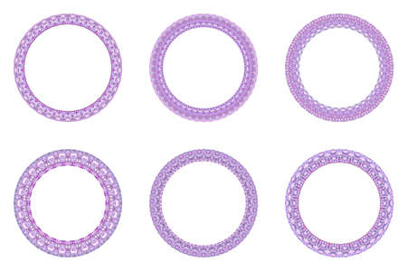 Mosaic circle frame set - geometrical abstract vector elementsのイラスト素材