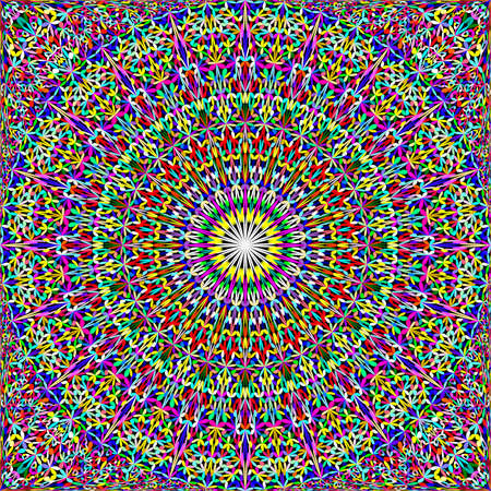 Colorful abstract seamless flower ornate mandala pattern wallpaperのイラスト素材