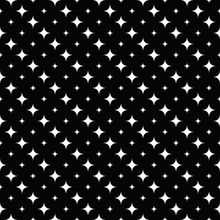 Geometrical monochrome seamless star pattern background design