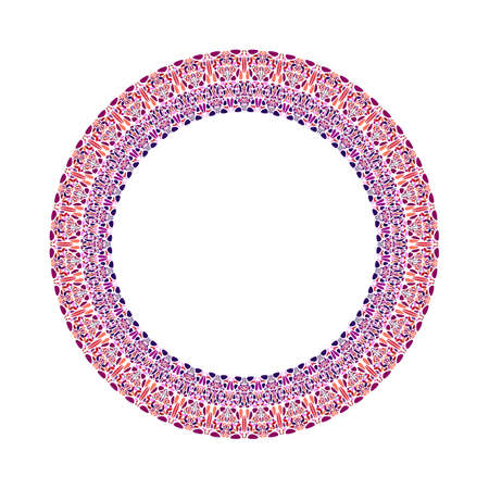 Geometrical floral wreath - round circular abstract vector elementのイラスト素材