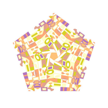 Isolated mosaic pentagon symbol - colorful vector design elementのイラスト素材