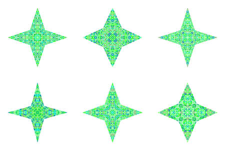 Geometrical polygonal triangle ornament star logo template setのイラスト素材