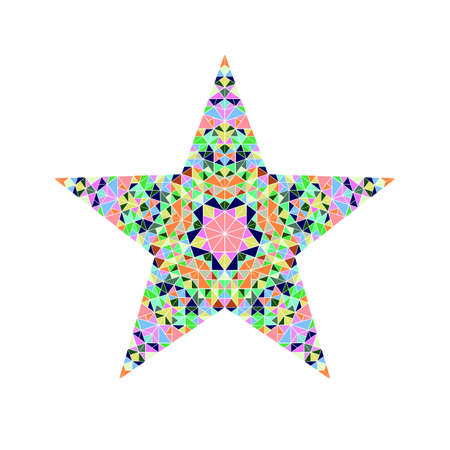Abstract polygonal geometrical triangle mosaic star shapeのイラスト素材
