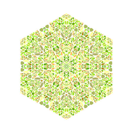 Abstract ornate colorful flower hexagon logo templateのイラスト素材
