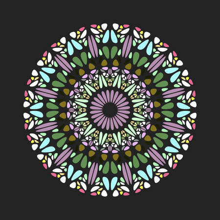 Colorful circular geometrical abstract stone pattern mandalaのイラスト素材