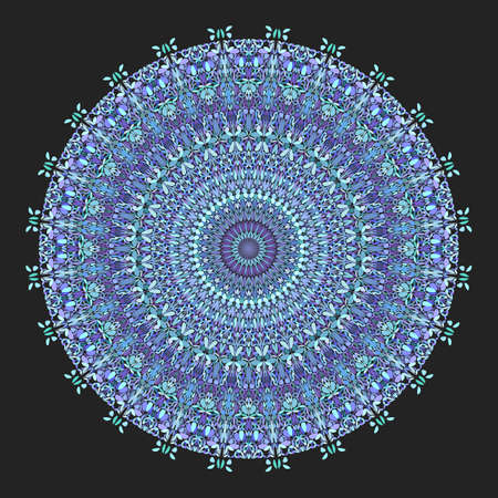 Flower mandala ornament - circular abstract design elementのイラスト素材