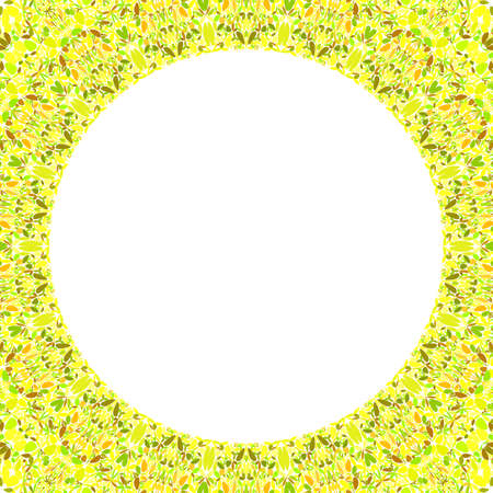 Round floral frame design - abstract vector border graphic elementのイラスト素材