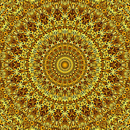 Orange jungle garden mandala pattern wallpaper designのイラスト素材