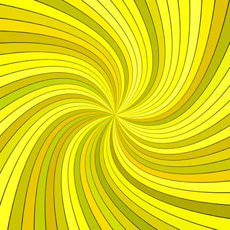 Yellow abstract psychedelic striped swirl background design from curved raysのイラスト素材