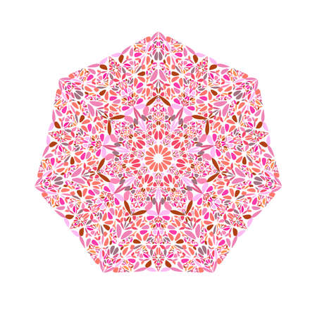 Ornate geometrical isolated abstract floral heptagon polygonのイラスト素材