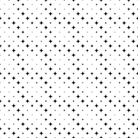 Seamless abstract black and white curved star pattern backgroundのイラスト素材