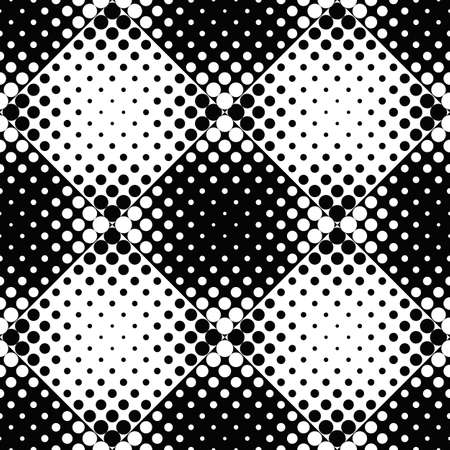 Seamless dot pattern background - abstract black and white vector design from circlesのイラスト素材