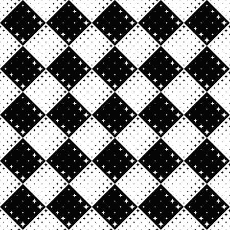 Seamless black and white star pattern background designのイラスト素材