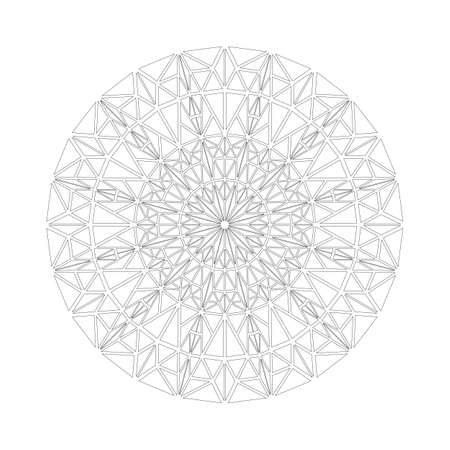 Geometrical triangle mosaic mandala pattern coloring page designのイラスト素材