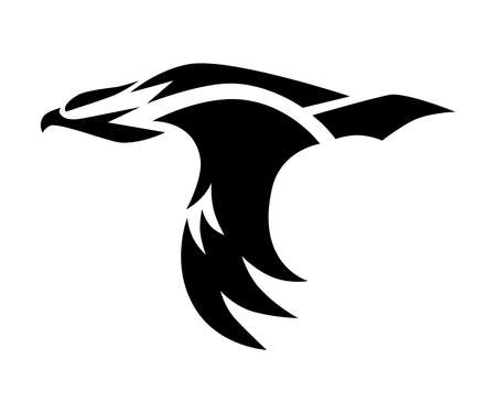 Black vector symbol of eagle that is flying.のイラスト素材