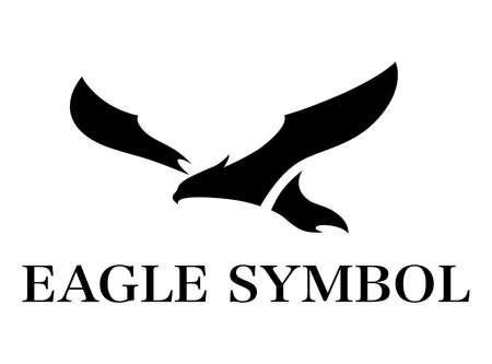 Black vector symbol of eagle that is flying.のイラスト素材