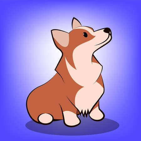 Cute Cartoon Vector Illustration of a corgi dog.のイラスト素材