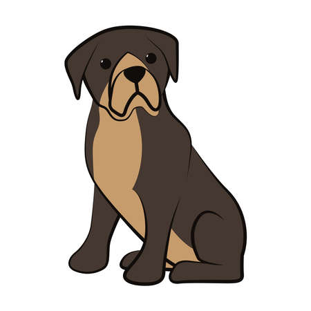 Cute Cartoon Vector Illustration icon of a big dog. It is flat style.のイラスト素材