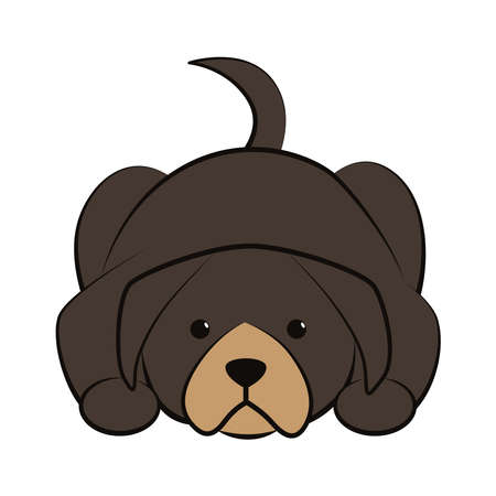 Cute Cartoon Vector Illustration icon of a big dog. It is flat style.のイラスト素材