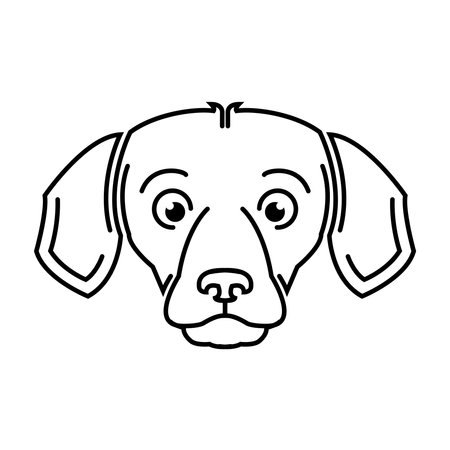 Black and white line art of dog head. Good use for symbol, mascot, icon, avatar, tattoo, T Shirt design, logo or any designのイラスト素材