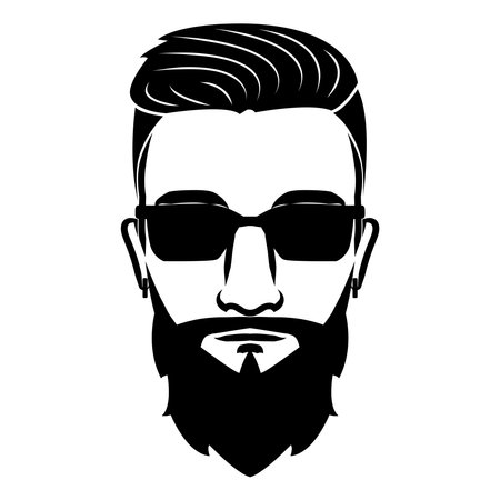 line art drawing of vintage male face. Good use for symbol, icon, avatar, tattoo, T Shirt design, logo or any designのイラスト素材