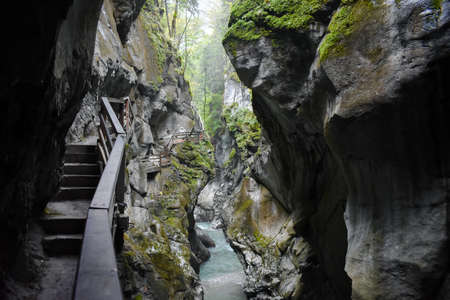 Hiking in the gorge in Austriaの写真素材