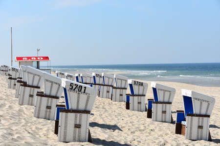 Beach chairs on the island of Syltの写真素材