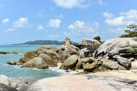 View of the Grandfather Stone in Ko Samuiの写真素材