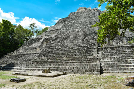 Mayan ruins on the Becán siteの写真素材