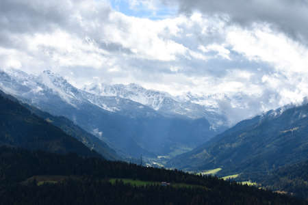 Mountain panorama in Radstadt from the Rossbrand mountainの写真素材