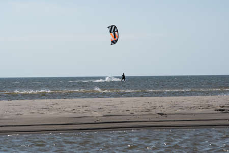 ST. PETER ORDING, GERMANY June 25, 2020 Kitesurfers in the North Sea at St. Peter Ordingのeditorial素材
