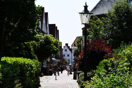 HUSUM, GERMANY June 23, 2020 Shopping street in the city of Husumのeditorial素材