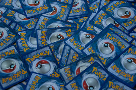 A large collection of old and rare Pokemon cardsのeditorial素材