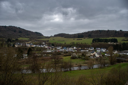 Panoramic view of the village of Cumbria, UK