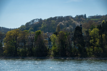 The view from Grafenwerth Island to Nonnenwerth Monastery
