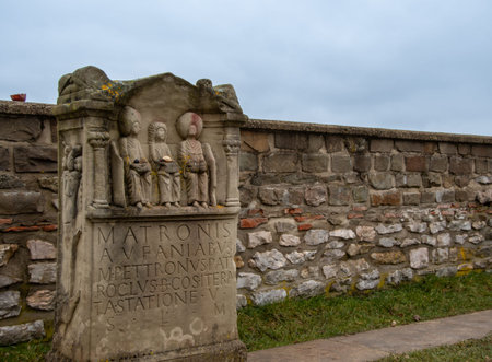 Nettersheim, Germany 23 January 2022, Matrons on a votive stone in Nettersheimのeditorial素材