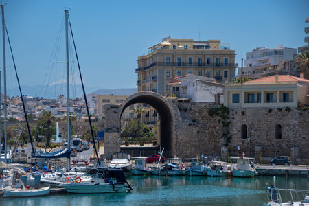 Heraklion, Greece 15 May 2022, The view of the port of Heraklionのeditorial素材