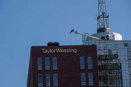 Hamburg, Germany 22 June 2022, The brand logo of the international law firm "Taylor Wessing"のeditorial素材