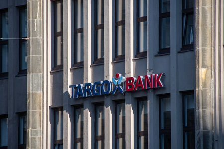 Hamburg, Germany 22 June 2022, The "Targobank" brand logo in front of a branch in Hamburgのeditorial素材