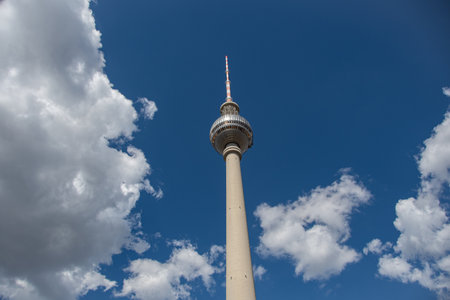 The 368 meter high television tower of Berlin at Alexanderplatzのeditorial素材