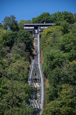 Bad Ems, Germany 24 July 2022, The view of the Kurwaldbahn Bad Emsのeditorial素材
