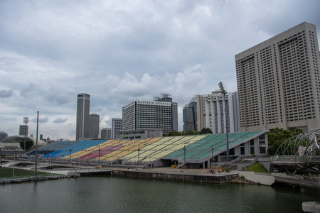 Singapore, Singapore 30 August 2022, The view of the stands of the "Marina Bay Floating Stadium"のeditorial素材