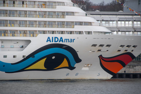 Hamburg, Germany March 17, 2023, The cruise ship "AIDA mar" in the port of Hamburgのeditorial素材