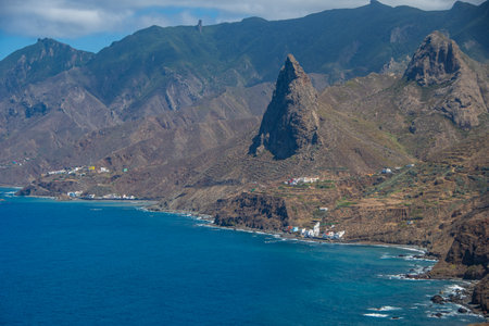 Coastline of the Caldera de Taburiente, La Palma, Canary Islands, Spainの写真素材